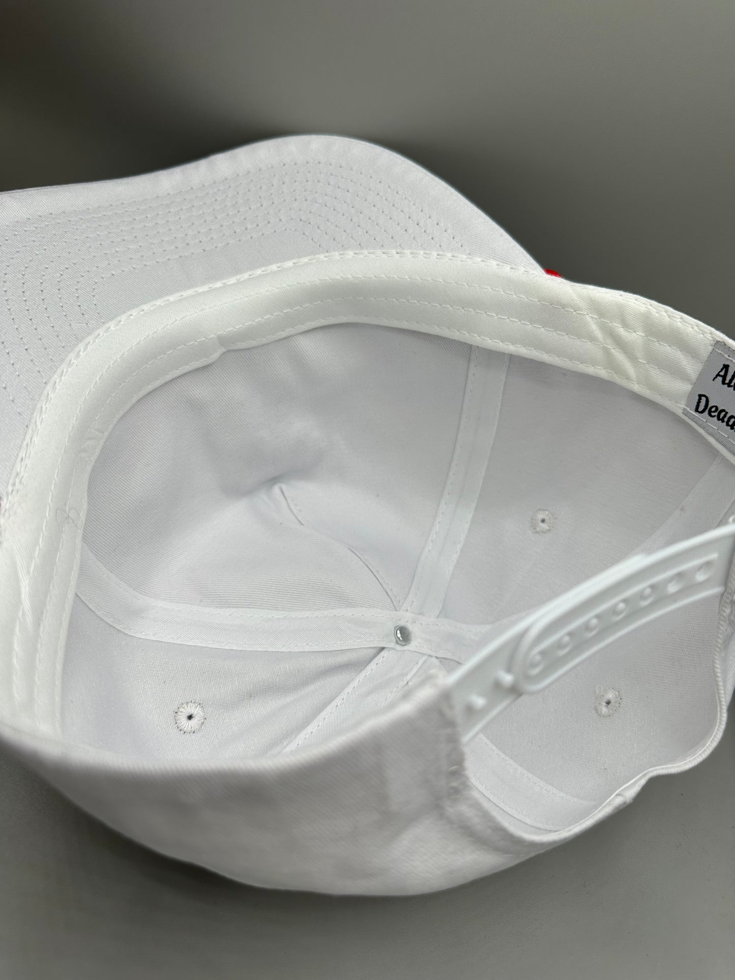 White Dead Head Elephant Snapback Hat With Red Rope