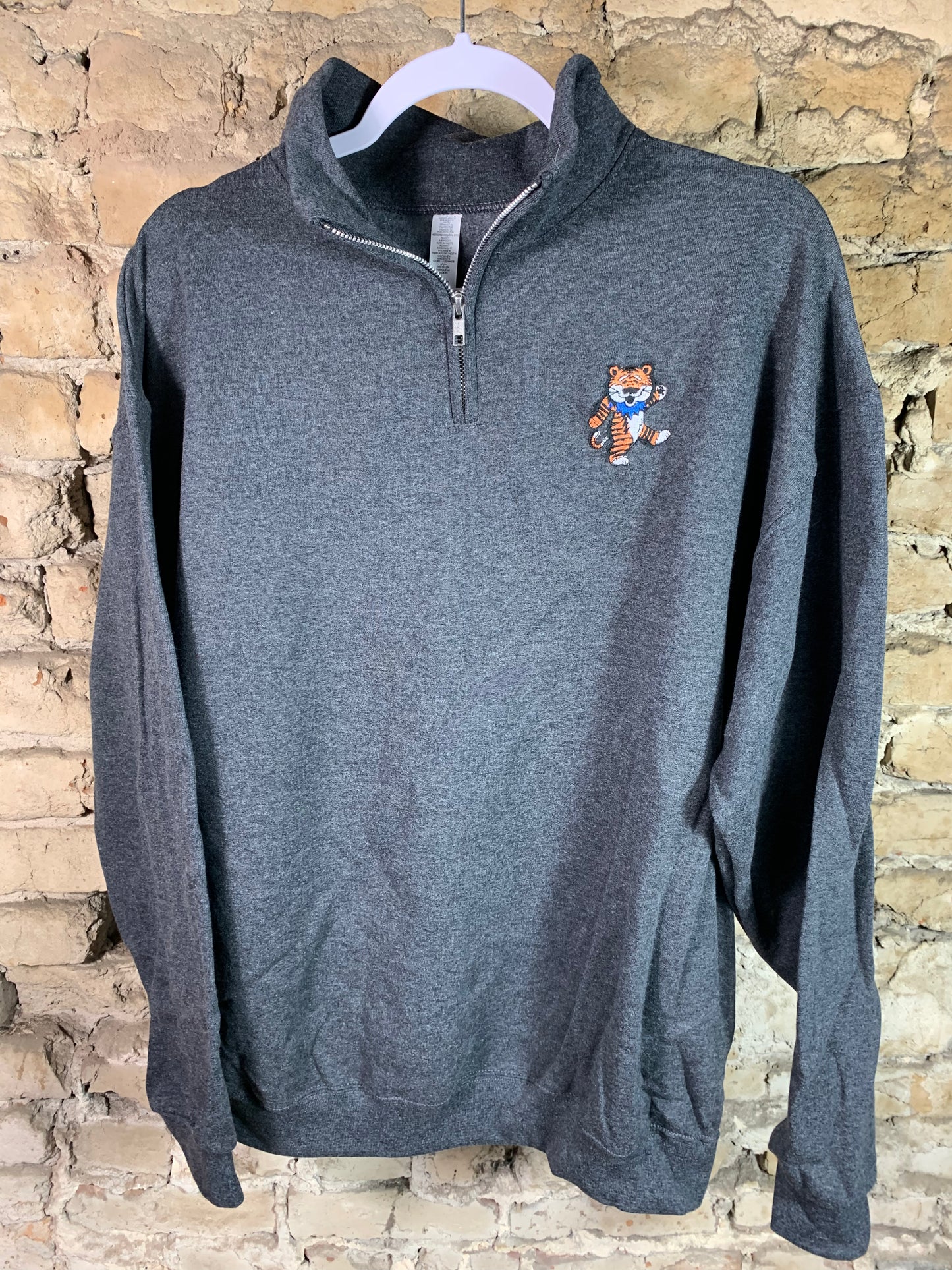 Dead Head Tiger Embroidered Quarter Zip Pullover