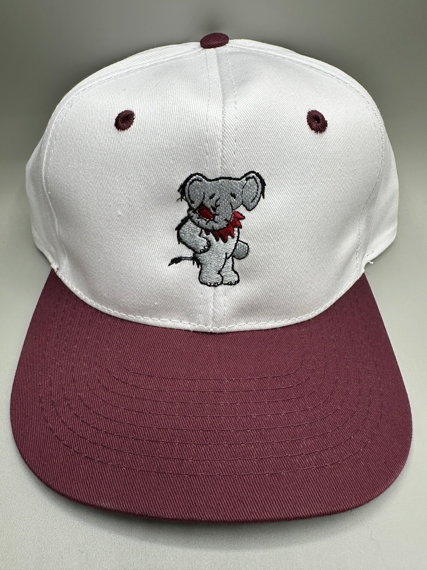 Two Tone Dancing Elephant Maroon Snapback Hat