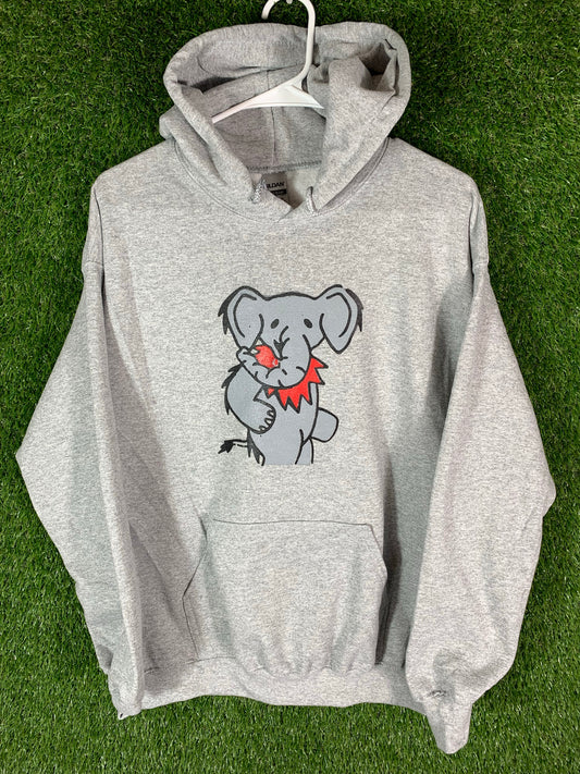 Dead Head Elephant Hoodie Sweatshirt - Grey