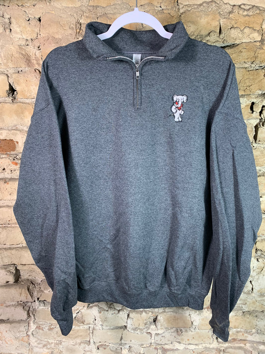 Dead Head Elephant Embroidered Quarter Zip Pullover