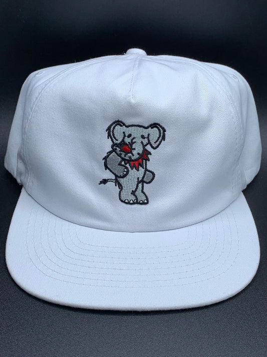 White Dead Head Elephant Snapback Hat